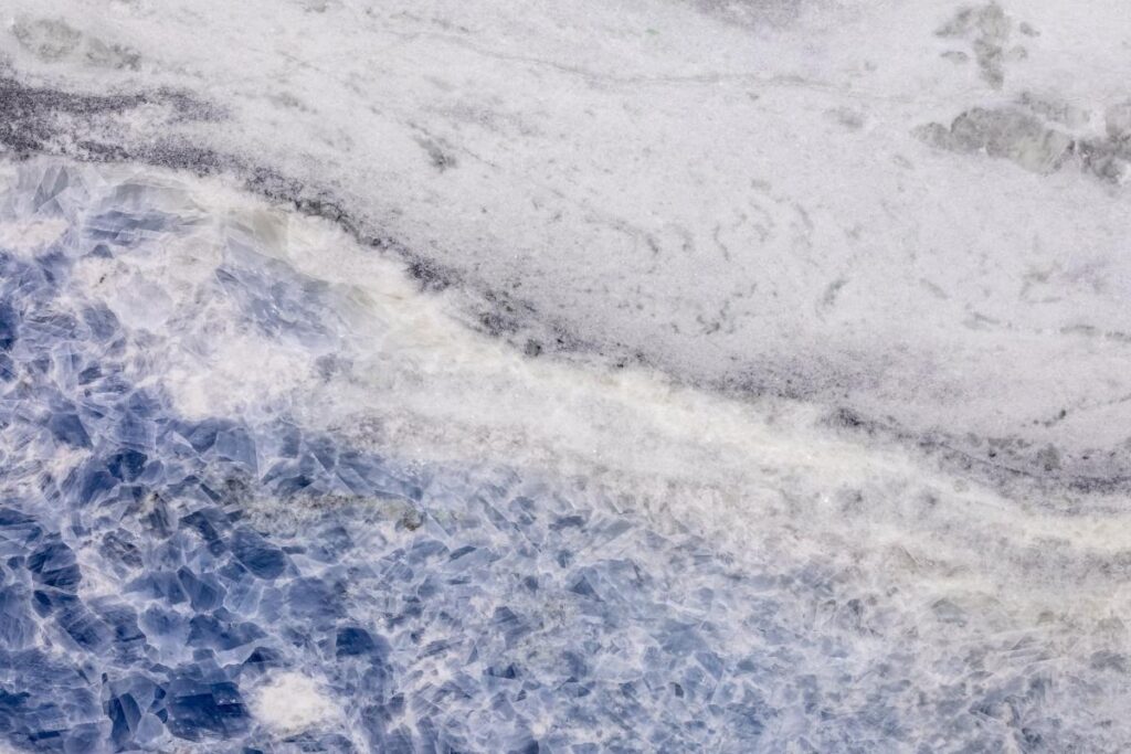 Calcita Blue natural stone countertop surface