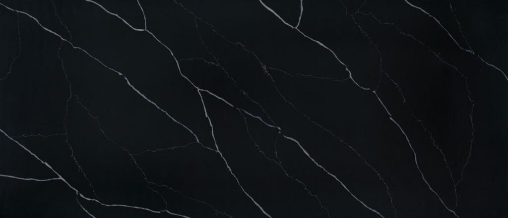 Marquina Midnight quartz countertop surface